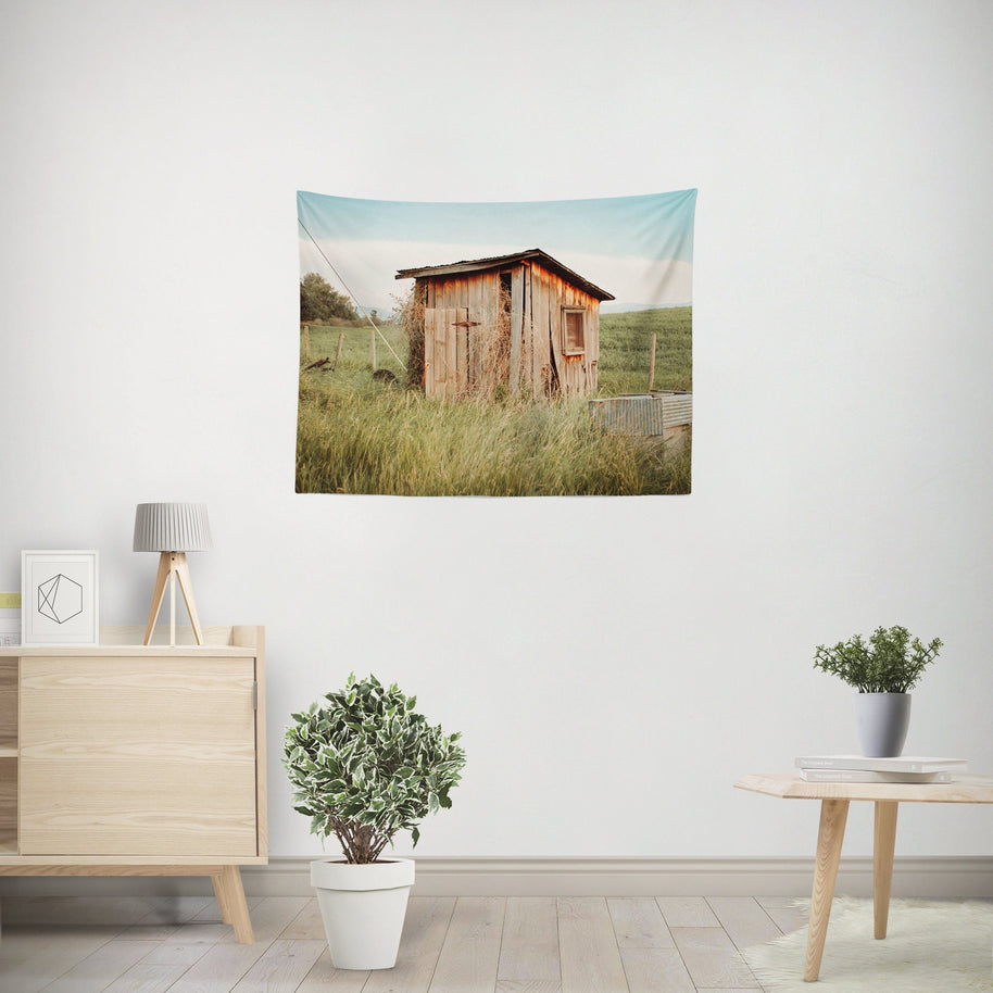 Montana Farmhouse Wall Tapestry Pumphouse - Decorative