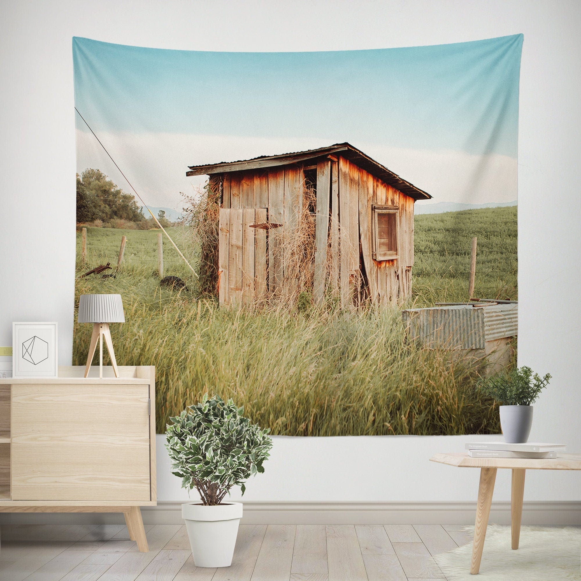 Montana Farmhouse Wall Tapestry Pumphouse - Decorative