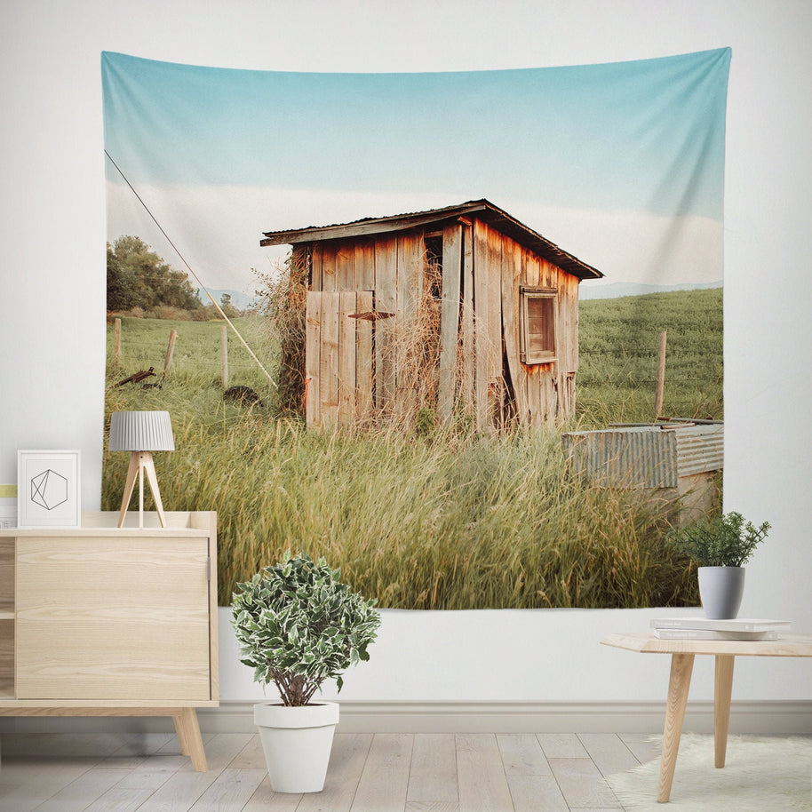 Montana Farmhouse Wall Tapestry Pumphouse - Decorative