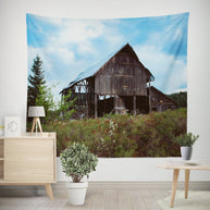 Rustic Barn Farmhouse Wall Tapestry Country Western Themed