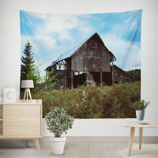 Rustic Barn Farmhouse Wall Tapestry Country Western Themed