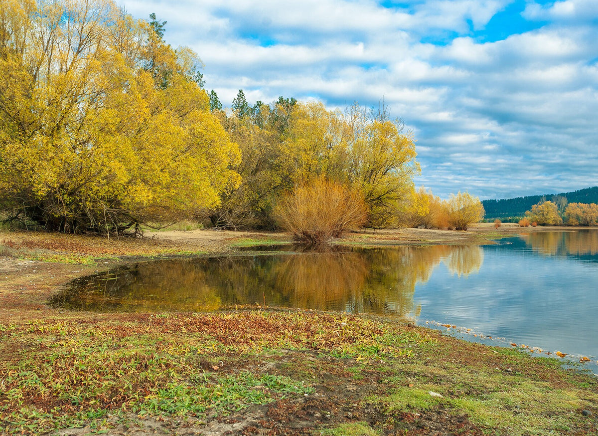 Fall Colors Seasonal Wall Art Autumn Lake Reflections, -