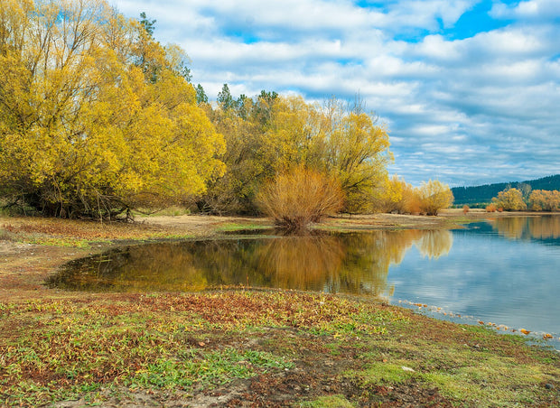 Fall Colors Seasonal Wall Art Autumn Lake Reflections, -