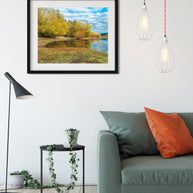 Fall Colors Seasonal Wall Art Autumn Lake Reflections, -