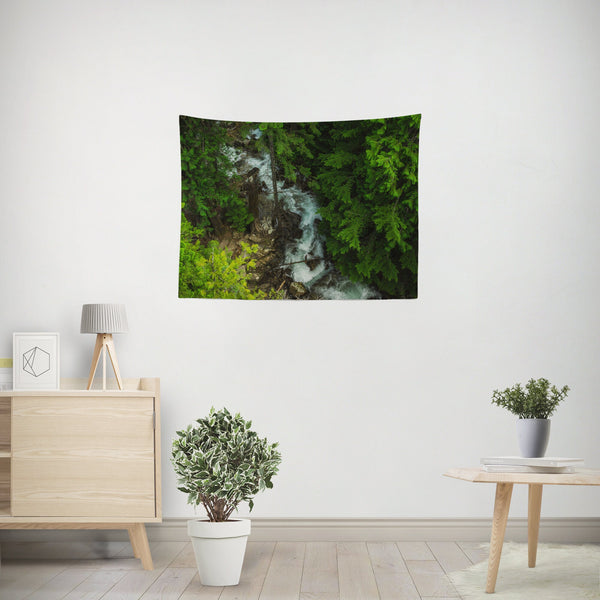 Creek and Forest Wall Tapestry Pacific Northwest -