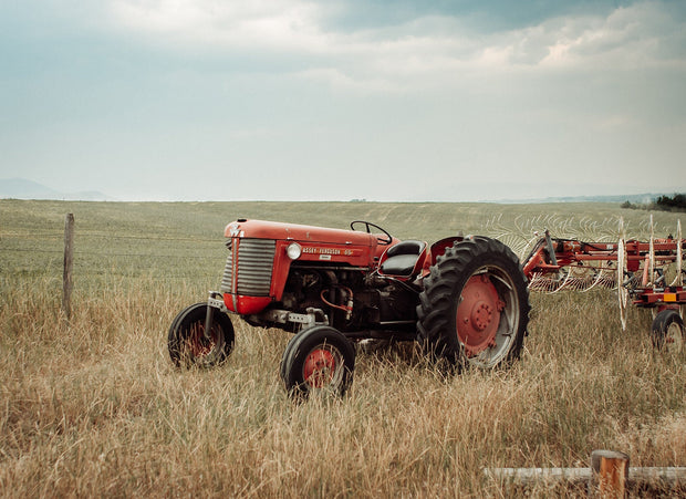 Red Tractor Montana Wall Art Rustic Farm Photography