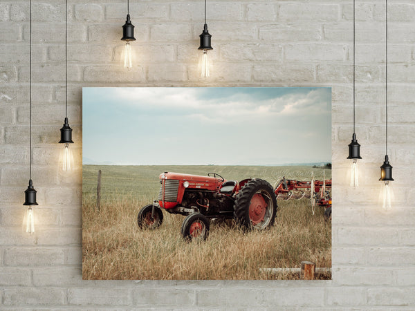 Red Tractor Montana Wall Art Rustic Farm Photography