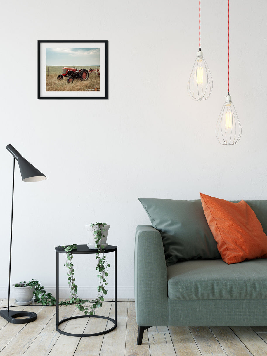 Red Tractor Montana Wall Art Rustic Farm Photography