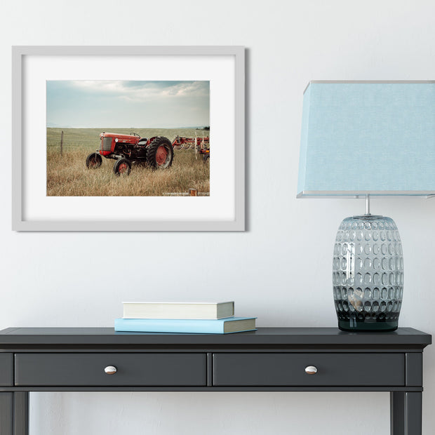 Red Tractor Montana Wall Art Rustic Farm Photography
