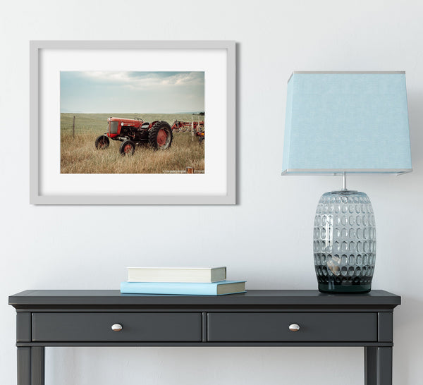 Red Tractor Montana Wall Art Rustic Farm Photography