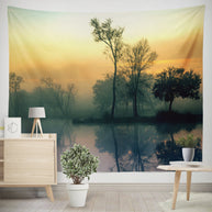 Sunset Wall Tapestry Lake Reflections Louisiana Bayou -