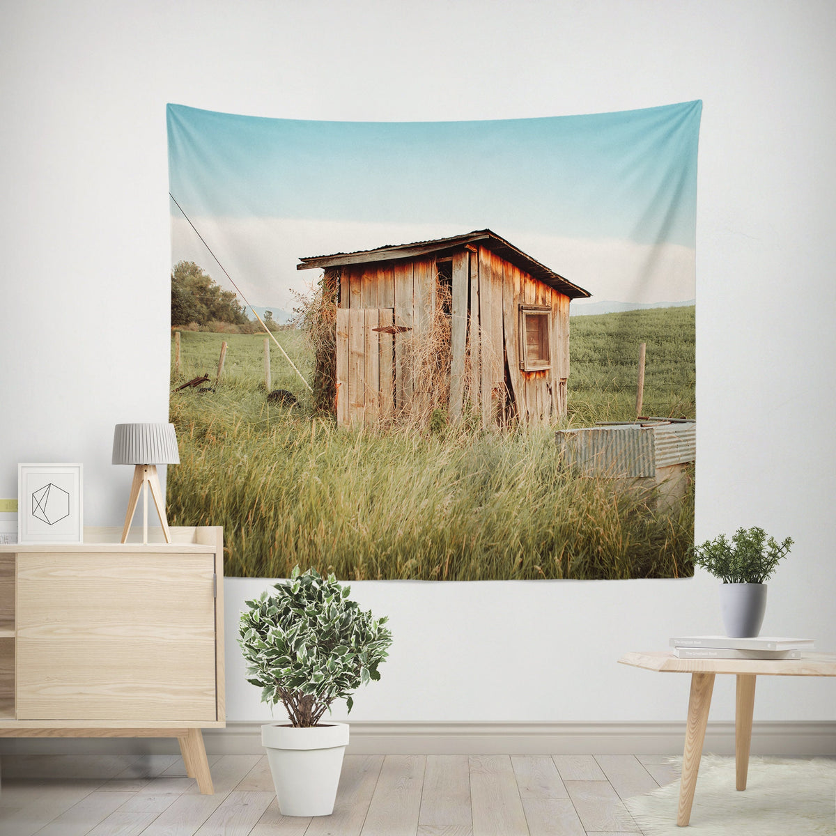 Montana Farmhouse Wall Tapestry Pumphouse - Decorative