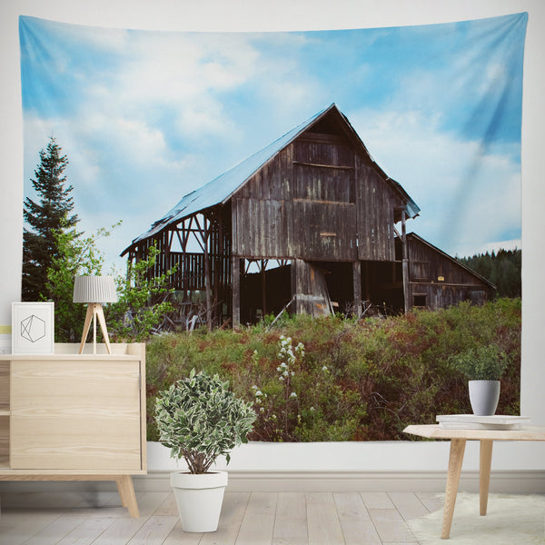 Rustic Barn Farmhouse Wall Tapestry Country Western Themed