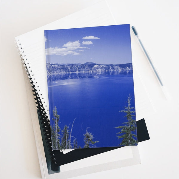 Bright Blue Lake Notebook - Spiral or Hard Cover Ruled Line