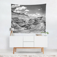 Modern Desert Wall Tapestry Black and White Utah Art -