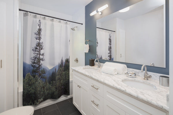 Rainy Forest Shower Curtain 71x74 inch - Nature Bathroom