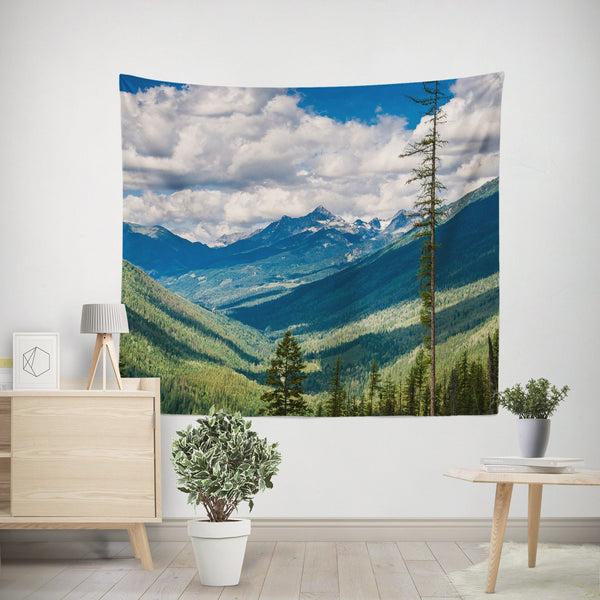 Canadian Rocky Mountain View Wall Tapestry - Decorative