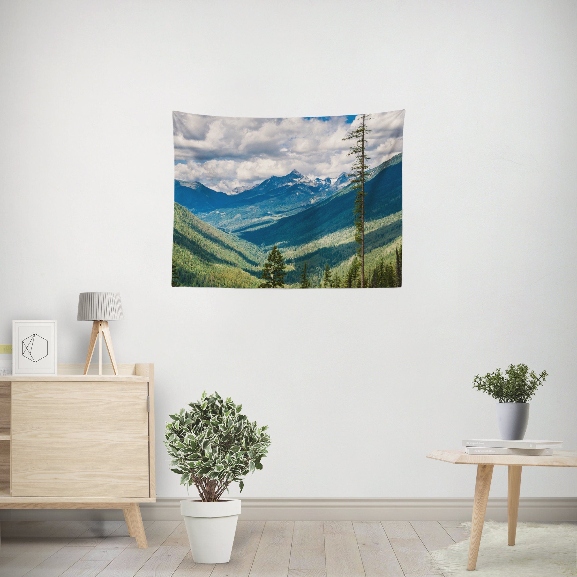 Canadian Rocky Mountain View Wall Tapestry - Decorative
