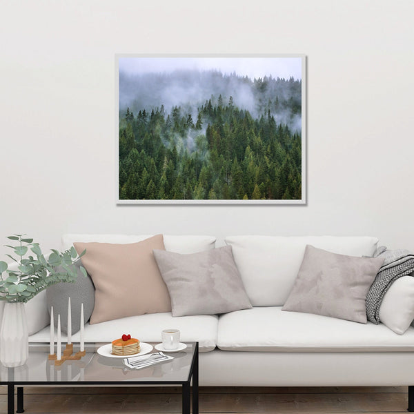 Foggy Mountain Forest Photo Print Autumn Wilderness Wallace