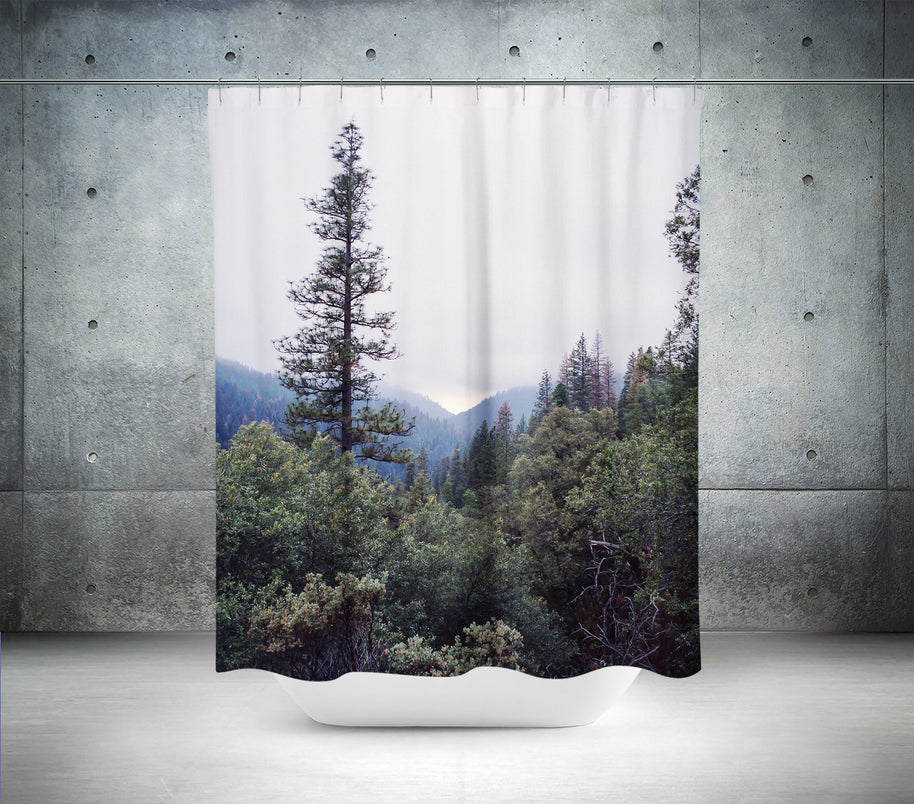 Rainy Forest Shower Curtain 71x74 inch - Nature Bathroom