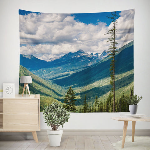 Canadian Rocky Mountain View Wall Tapestry - Decorative