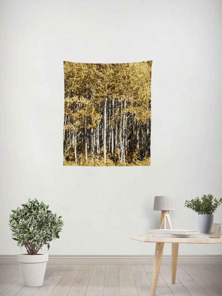 Autumn Aspen Forest Wall Tapestry - Decorative Tapestries