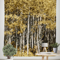 Autumn Aspen Forest Wall Tapestry - Decorative Tapestries