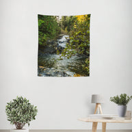 Waterfall in Cedar Forest Tapestry Pacific Northwest Decor -