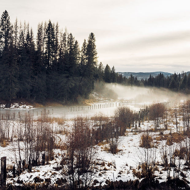Foggy River Nature Photography Rustic Decor