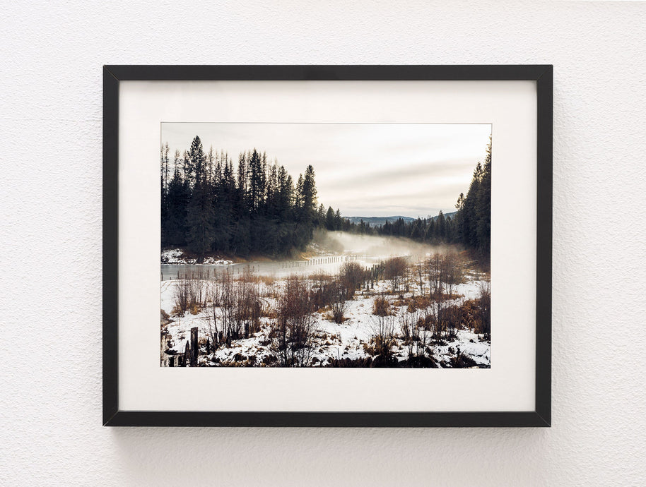 Foggy River Nature Photography Rustic Decor