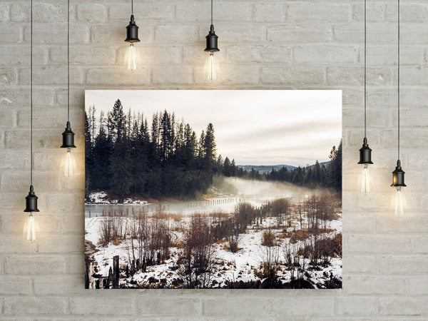 Foggy River Nature Photography Rustic Decor