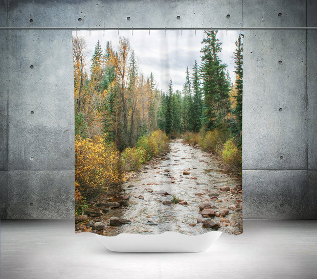 Autumn River Shower Curtain 71x74 Inch Colorado Decor - in