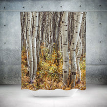 Autumn Aspen Trees Shower Curtain 71x74 inch - Forest