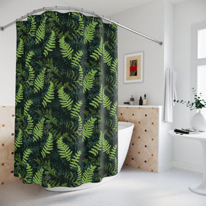 Green Ferns Shower Curtain 71x74 inches Garden Cottagecore