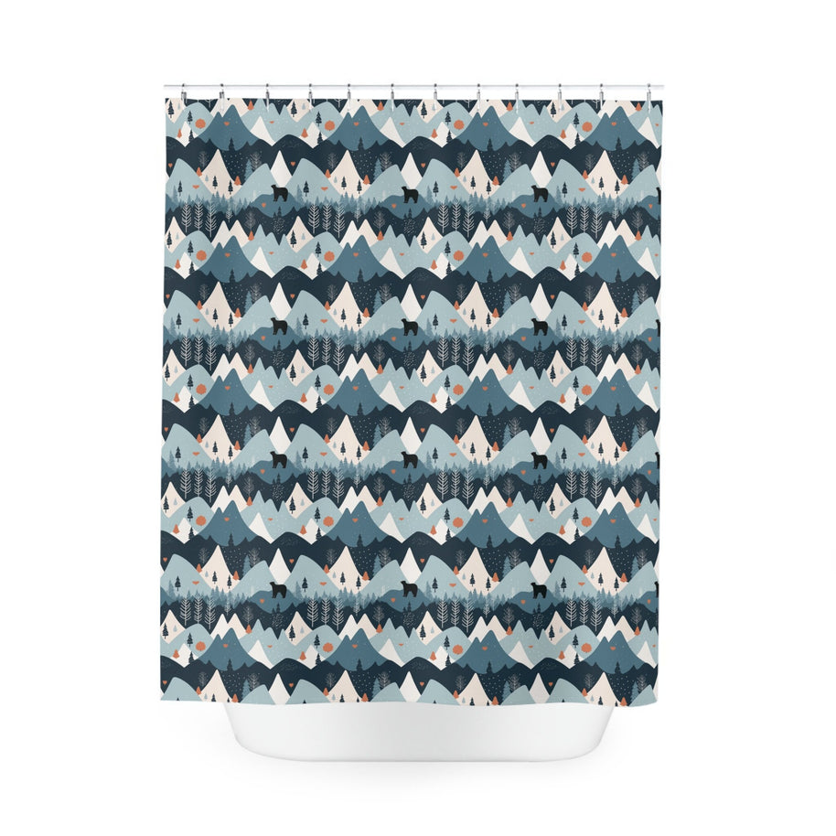 Black Bears in Autumn Mountains Shower Curtain 71x74 inches