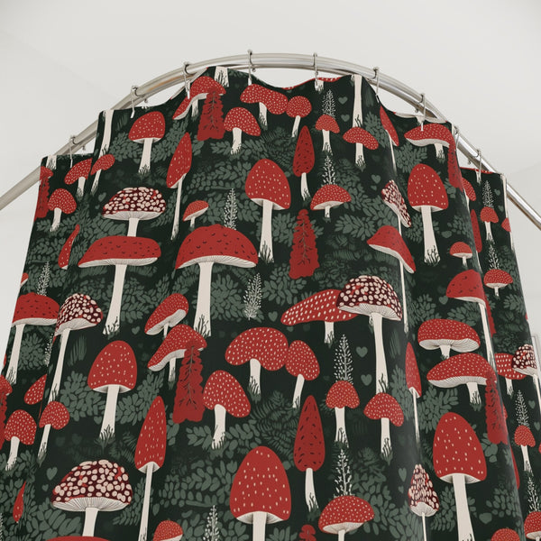 Mushrooms Shower Curtain 71x74 inches Hippie Bathroom Decor