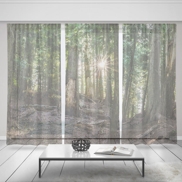 Cedar Forest Window Curtain Set of 3 150x84 inch total -
