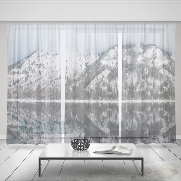 Mountain Lake Window Curtain Set of 3 150x84 inches -