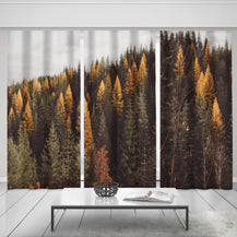 Autumn Forest Curtain Set of 3 150x84 inches - Pine Trees