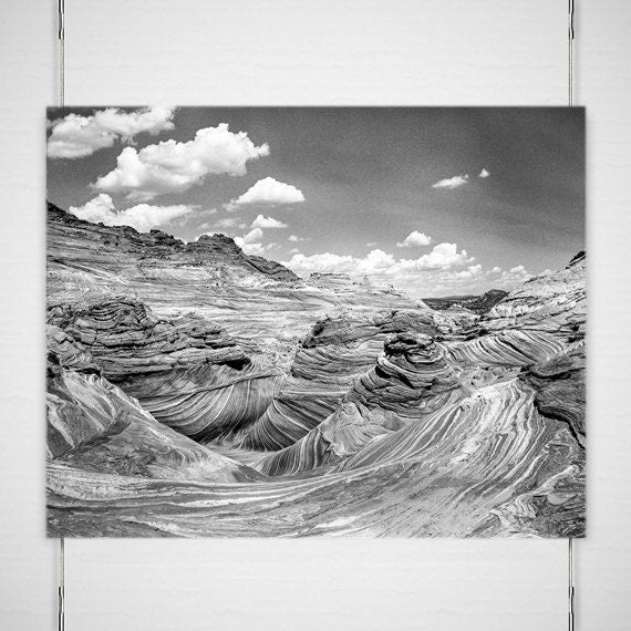 The Wave Black and White Photography Arizona Utah Large