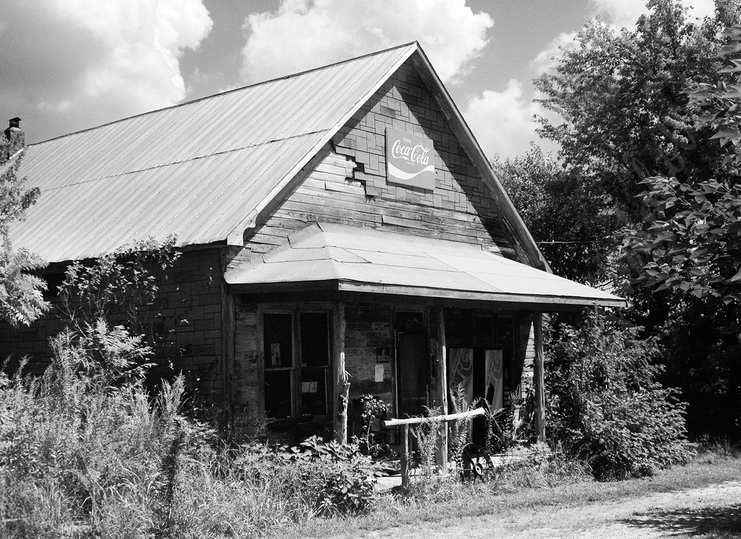 Indiana General Store Black and White Wall Art Print -