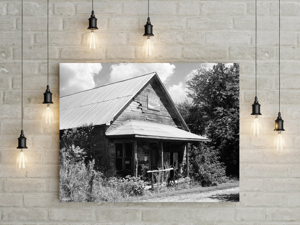Indiana General Store Black and White Wall Art Print -