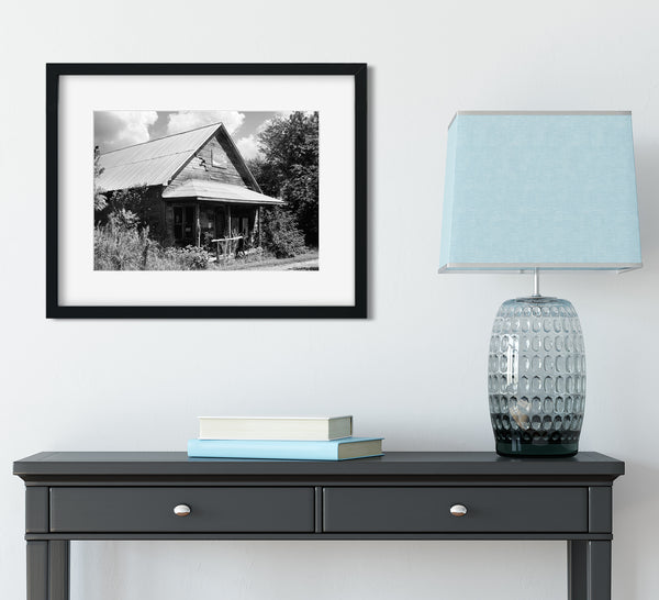 Indiana General Store Black and White Wall Art Print -