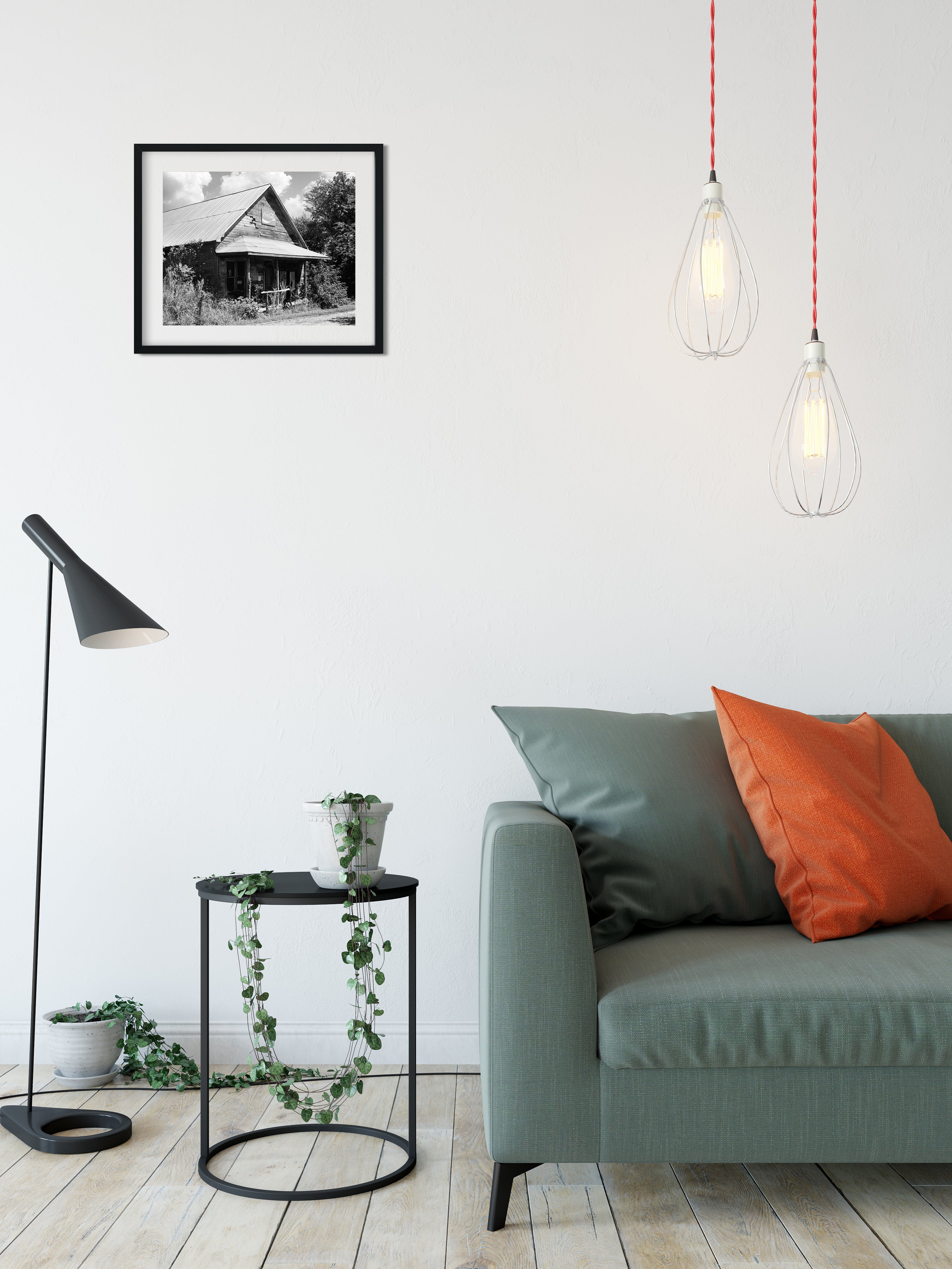 Indiana General Store Black and White Wall Art Print -