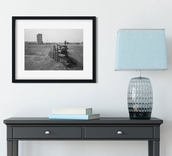 Industrial Meadow Black and White Photo Print - Photography