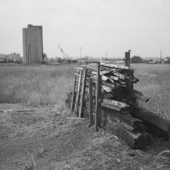 Industrial Meadow Black and White Photo Print - Photography