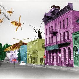 Insect Attack Funky Collage Wall Art Print - Photography