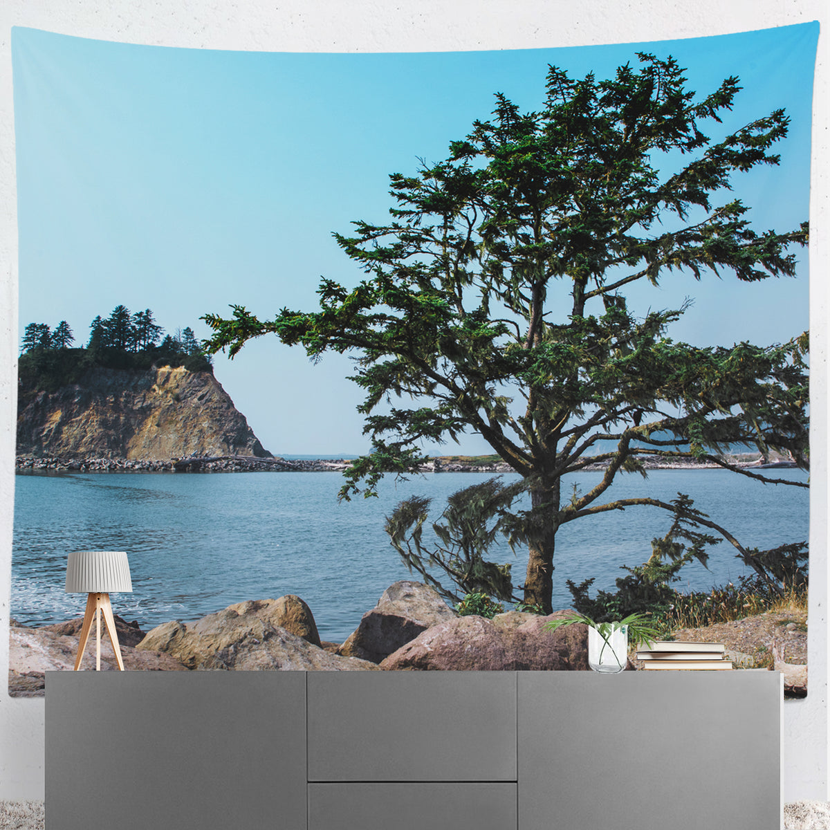 La Push Coastline Beach Microfiber Wall Tapestry - 104x88 -