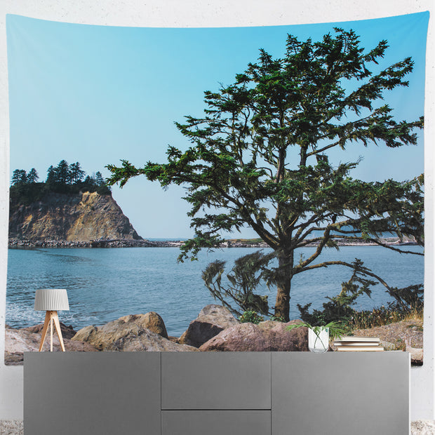 La Push Coastline Beach Microfiber Wall Tapestry - 104x88 -