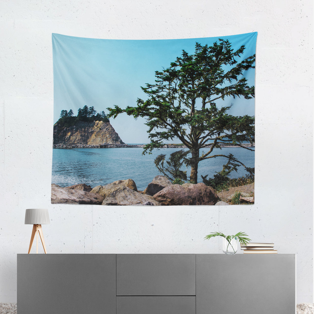 La Push Coastline Beach Microfiber Wall Tapestry - 60x51 -